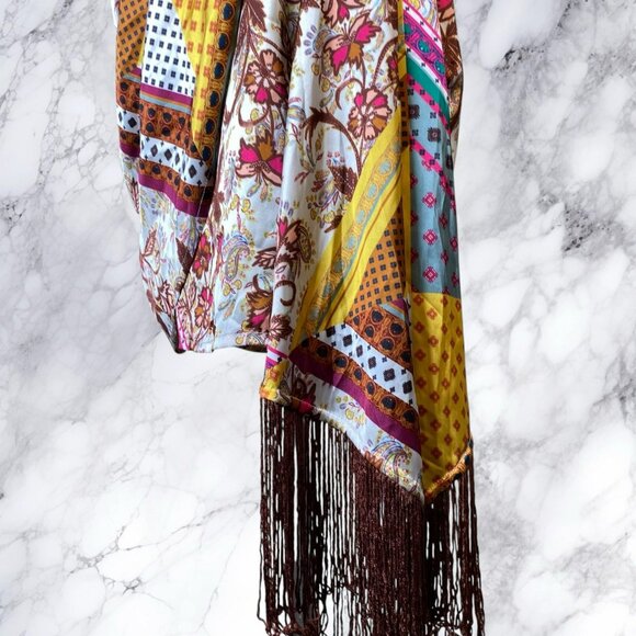 House of Harlow xREVOLVE Caterina Skirt in Patchwork Multi - Picture 4 of 12